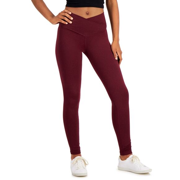 Jenni On Repeat Burgundy Red High Rise Full Length Leggings Active Workout XL - Picture 1 of 8